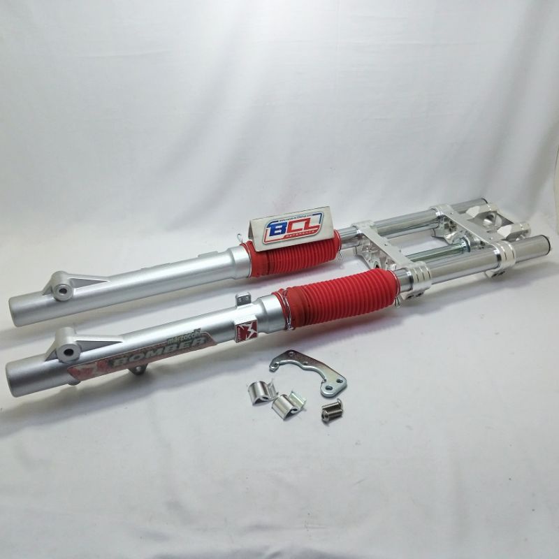 Shock Depan Tele KLX Silver Merek Marzocchi Bomber