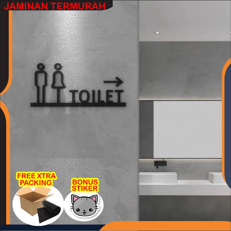 

Terlaris Stiker Sign Toilet Akrilik | Toilet Sign Acrylic Sticker WC Modern - Hitam Panah Kiri Elegan