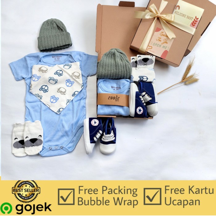 

[COD] Hampers Baby Boy Gift Set Parcel Kado Bayi Laki Laki Premium - Set Baby Biru