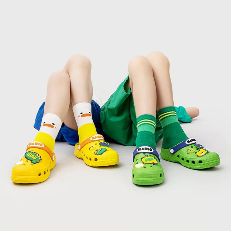Minipetite SH2137N  Sendal bapao anak laki laki perempuan sendal pao karet slip on karakter dino size 18-34