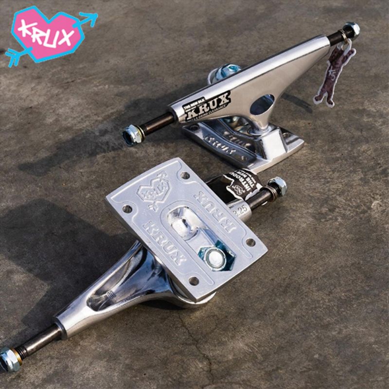 KRUX 8.00in K5 Polished DLK Silver Standard Trucks Skateboard