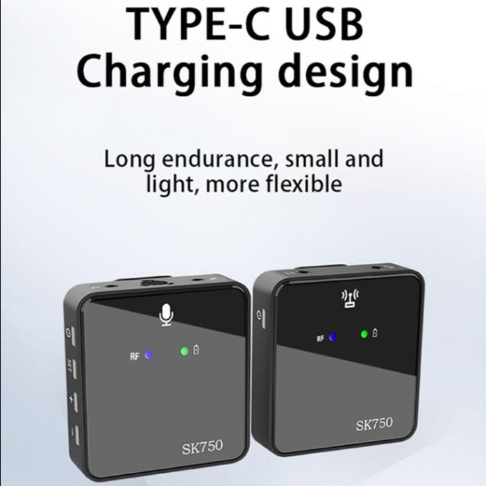 Wireless Lavalier Microphone SK750 Set Multi-function UHF Transmitter