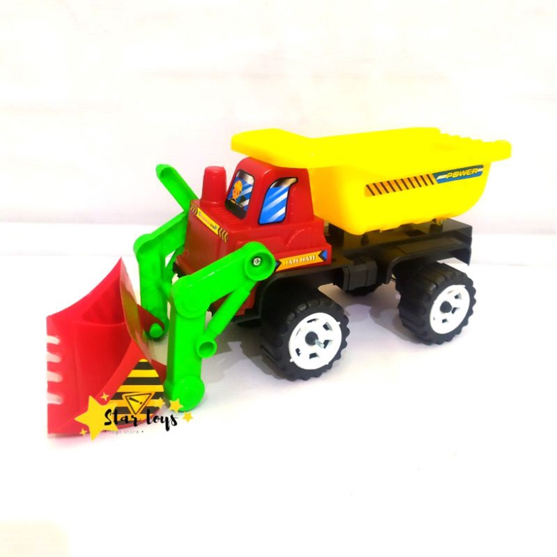 Mobil excavator ganda bak pasir mainan anak