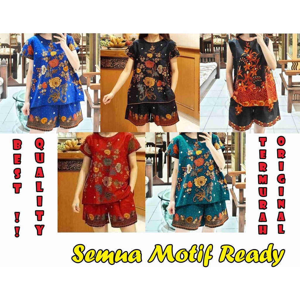 SETELAN BATIK UNGGUL JAYA SETELAN BATIK CELANA PENDEK Setelan atasan batik babydoll piyama batik das