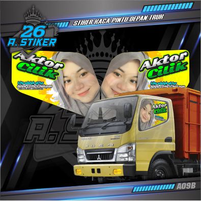 Stiker Decal Kaca Pintu All Truck Canter, Ragasa, Umplung, Giga, Dyna, Elf Macan Dll Custom Bisa Req