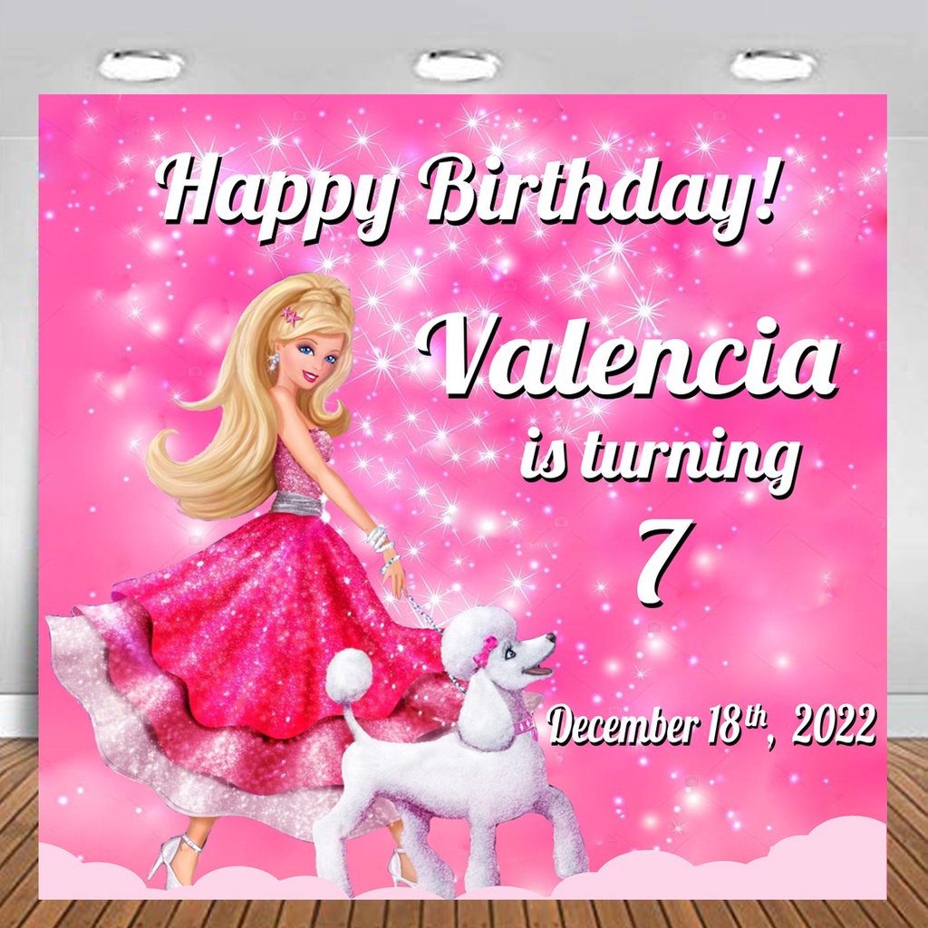 Barbie Princess & Dog Backdrop Birthday / Banner Flexi Ulang Tahun / Hiasan Dinding / Background