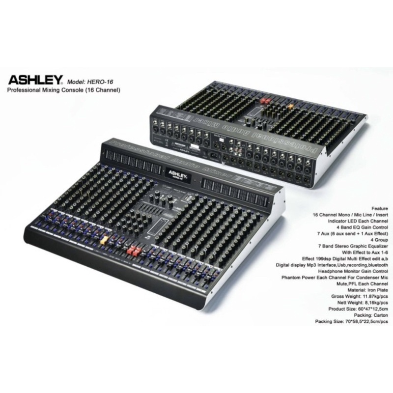 mixer audio ashley hero16 hero 16 16 channel original Mixer ashley Level 16 original Ashley level 16