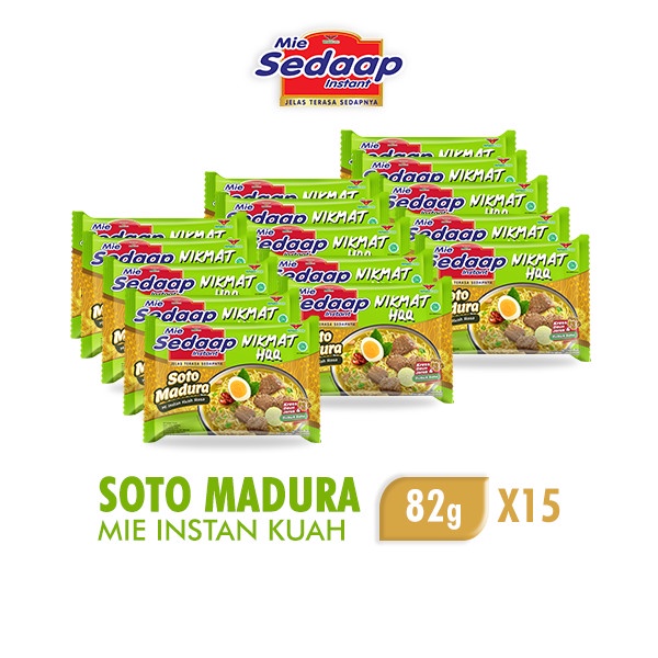 

NEW Sedaap Mie Instan Soto Madura 82 gr x 15 pcs