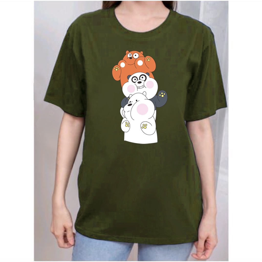 KAOS WANITA OVERSIZE 3 BEAR FRENDS ATASAN KAOS WANITA LUCU IMUT KEREN THISRT WANITA BAJU WANITA LUCU IMUT KEREN GAMBAR KARTUN CUTE