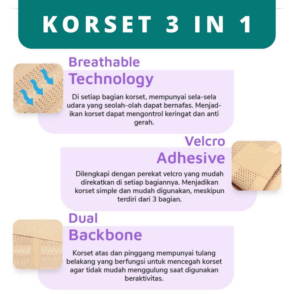 BIG SIZE Korset 3 In 1 Pasca Melahirkan Momiasi