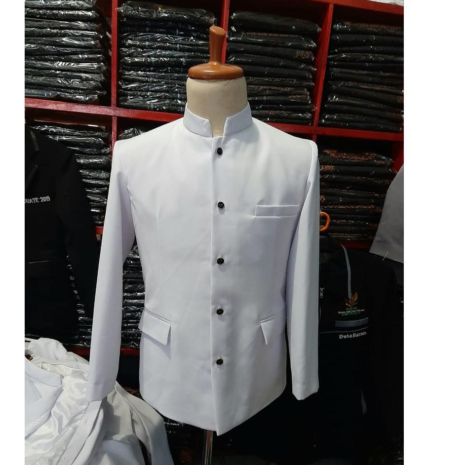 Terbatas IKDVM Jasko Jasko Polos Motif Saku tutup Beskap Bapak Baju Beskap Pengantin Jas Koko Pria 6