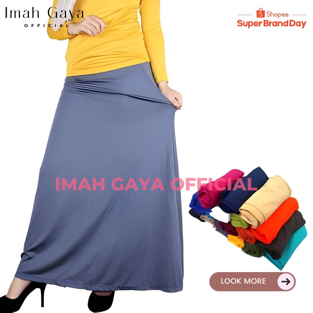 Rok Panjang Jersey Wanita Dewasa Jumbo Panjang Polos Spandek Jersey High Quality Rok Panjang