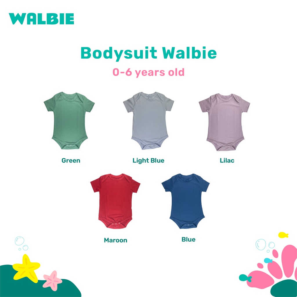 Unisex Walbie Jumper Baju Bayi 003 (BISA TUKAR SIZE) Suit Romper Jumper Baju Tidur Bayi Bayi New Born Piyama Bayi Jumpsuit Lengan Pendek Lembut Warna Polos pesaing libby uniqlo mooi velvet littlepalmerhaus kids