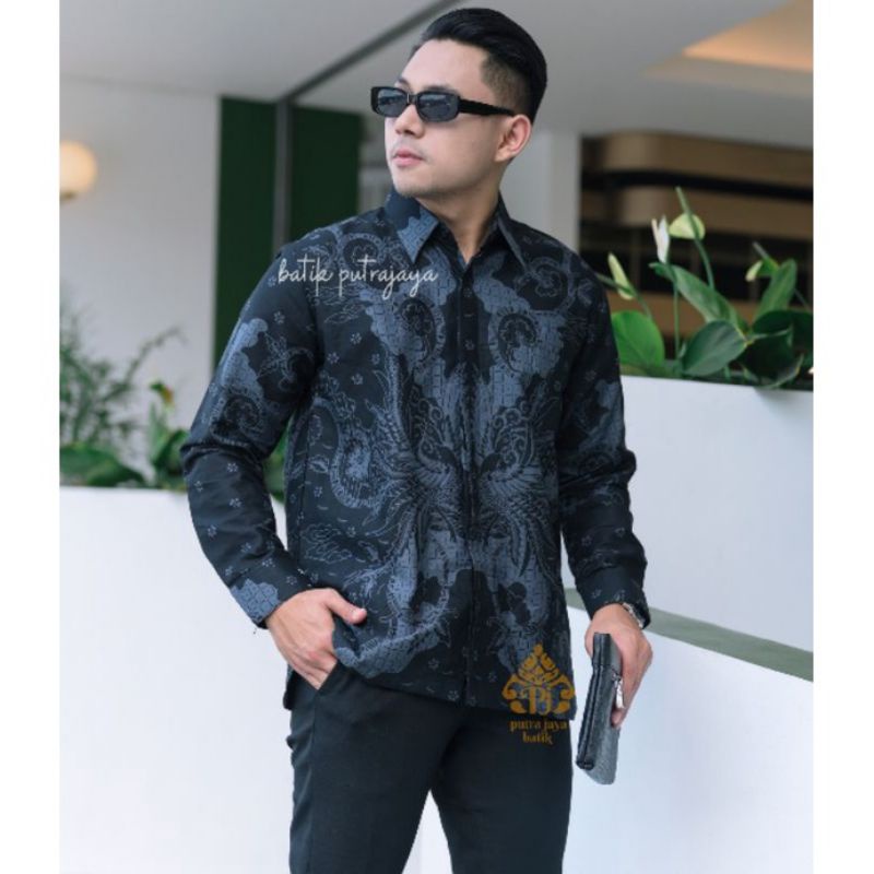 Kharisma Kemeja Baju Batik Pria Cowok Lengan Panjang Modern Asli Solo Katun