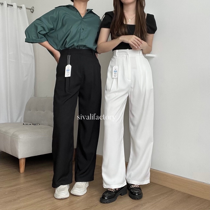 SIVALI Carla Pants 442 - Celana Kulot Wanita - Loose Pants - Celana Kantor Formal / Casual