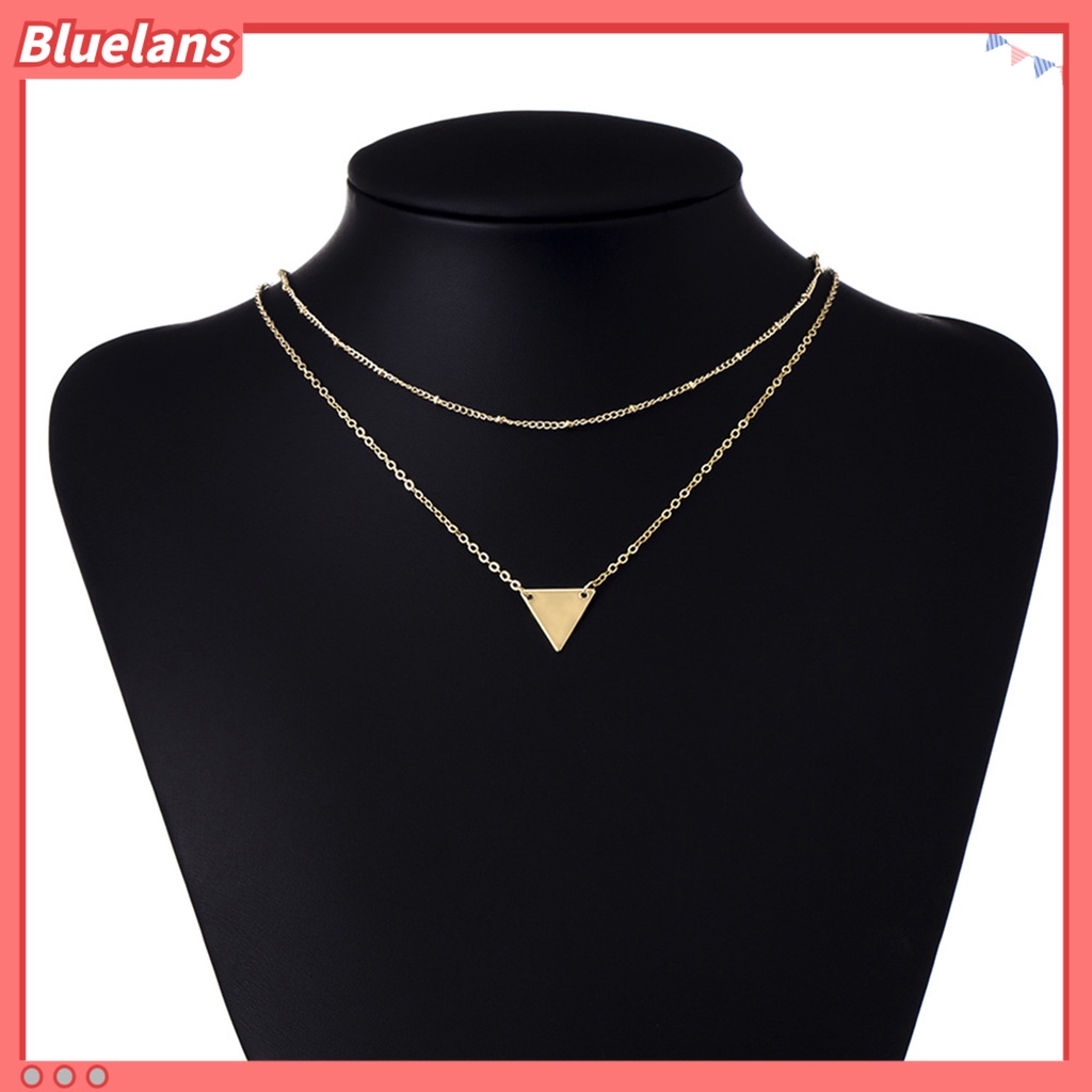 Bluelans Women Multilayer Triangle Shape Pendant Chain Necklace Jewelry Gift