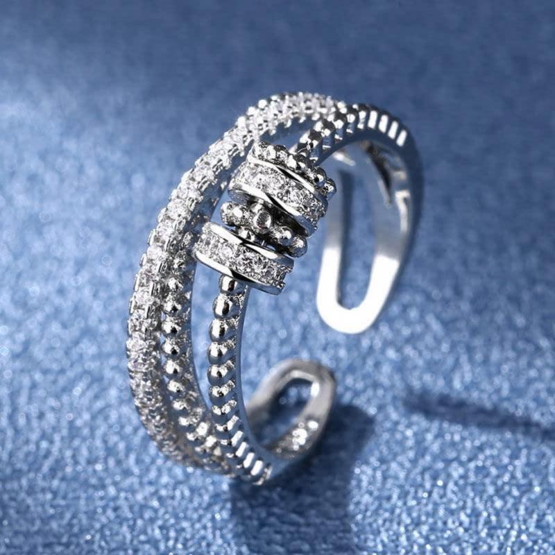 Cincin Multilayer Bahan Tembaga Alloy Adjustable Untuk Wanita