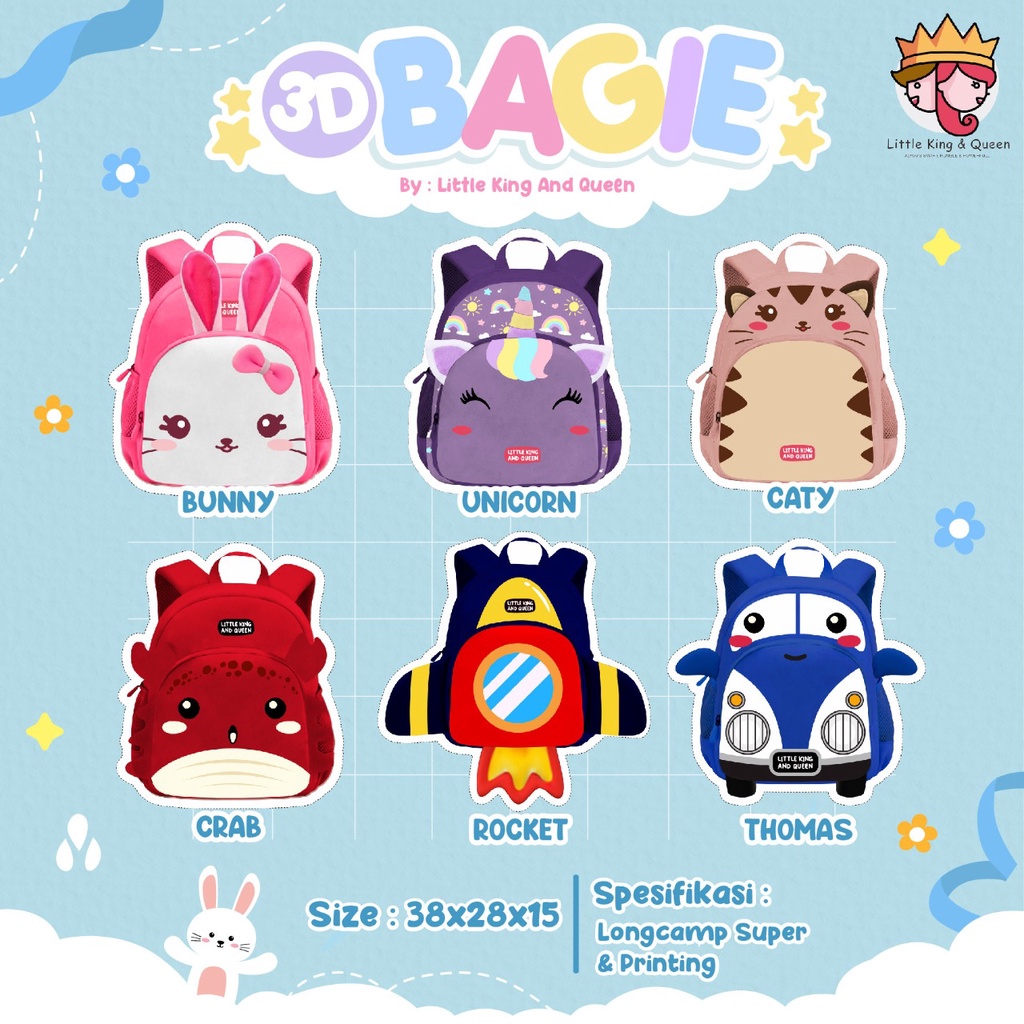 TAS SEKOLAH ANAK/ TAS ANAK MURAH/ TAS ANAK 3D/ TAS ANAK LUCU/ TAS ANAK KARAKTER