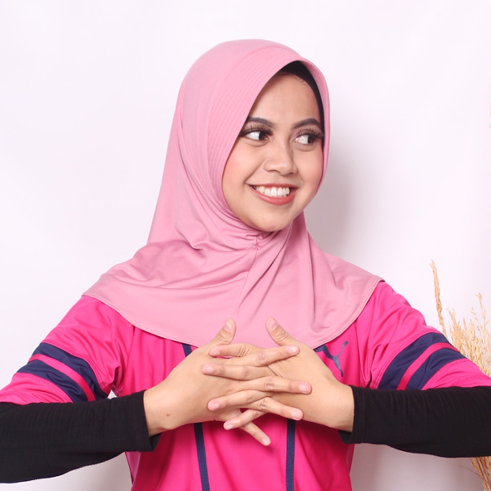 HIJAB SPORT / JILBAB OLAHRAGA / KERUDUNG SPORT BAHAN JERSEY / KERUDUNG SEKOLAH / JILBAB BERGO JERSEY LANGSUNG PAKAI NURI