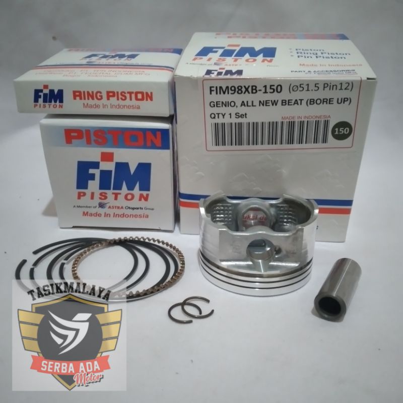 PISTON KIT SEHER KIT FIM98 XB GENIO ,BEAT NEW 2020 BORE UP