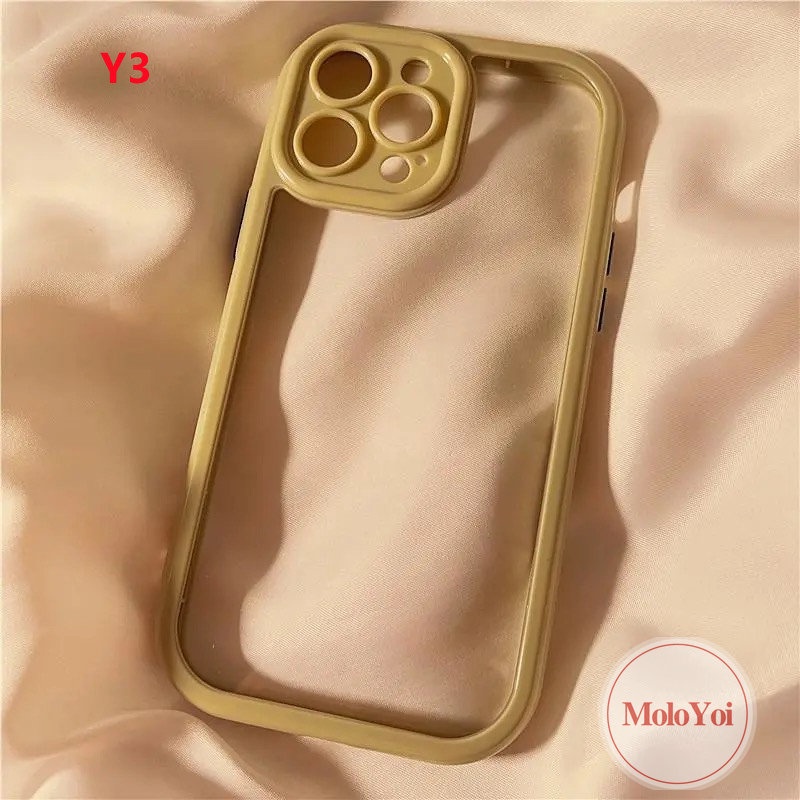 Soft Case Pelindung Kamera Belakang Bahan Akrilik Transparan Glossy Untuk iPhone 11 14 13 12 Pro MAX XR 14 Plus X XS MAX