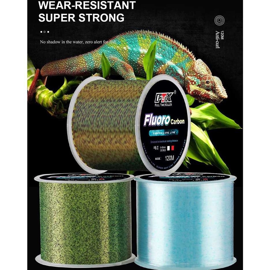 SENAR PANCING SERAT KARBON MONOFILAMEN  LAPIS FLUROCARBON 120M SENAR FLUROCARBON SNAR FLUROKARBON SE