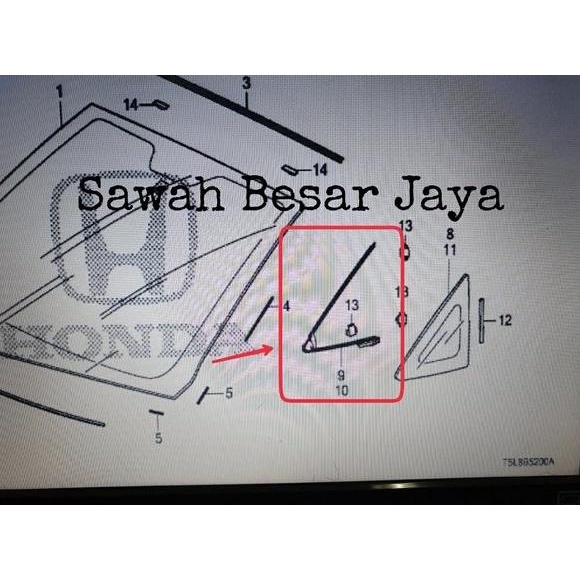 Rubber List Lis Karet Kaca Mati Segitiga Depan Honda Jazz S Rs Gk5