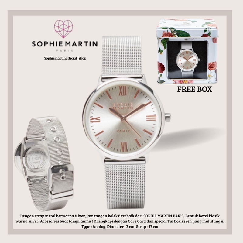 [NEW ARRIVAL] JAM TANGAN SILVER WANITA METAL ZARLLAA SILVER SOPHIE MARTIN OFFICIAL ANTI AIR PROMO TE