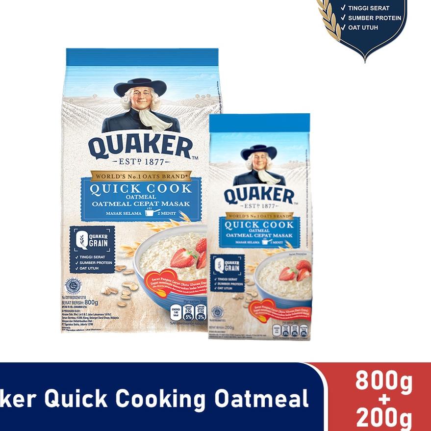 

Koleksi Terbaru ⁑ Quaker Quick Cooking Oatmeal 800g + 200g*