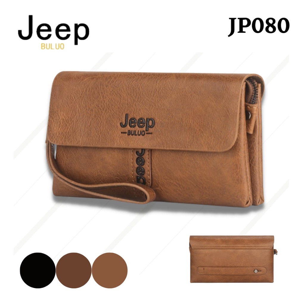 Dompet Pria Jeep Buluo Kulit Panjang Premium - Clutch Multifungsi Import Original untuk Formal &