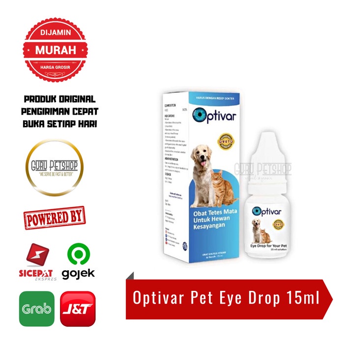 Obat Tetes Mata Hewan Optivar 15ml Vet Recomendeed Optivar Eye Drops