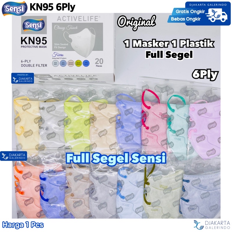 Masker SENSI KN95 ACTIVELIFE 6Ply Individual pack Original Sensi