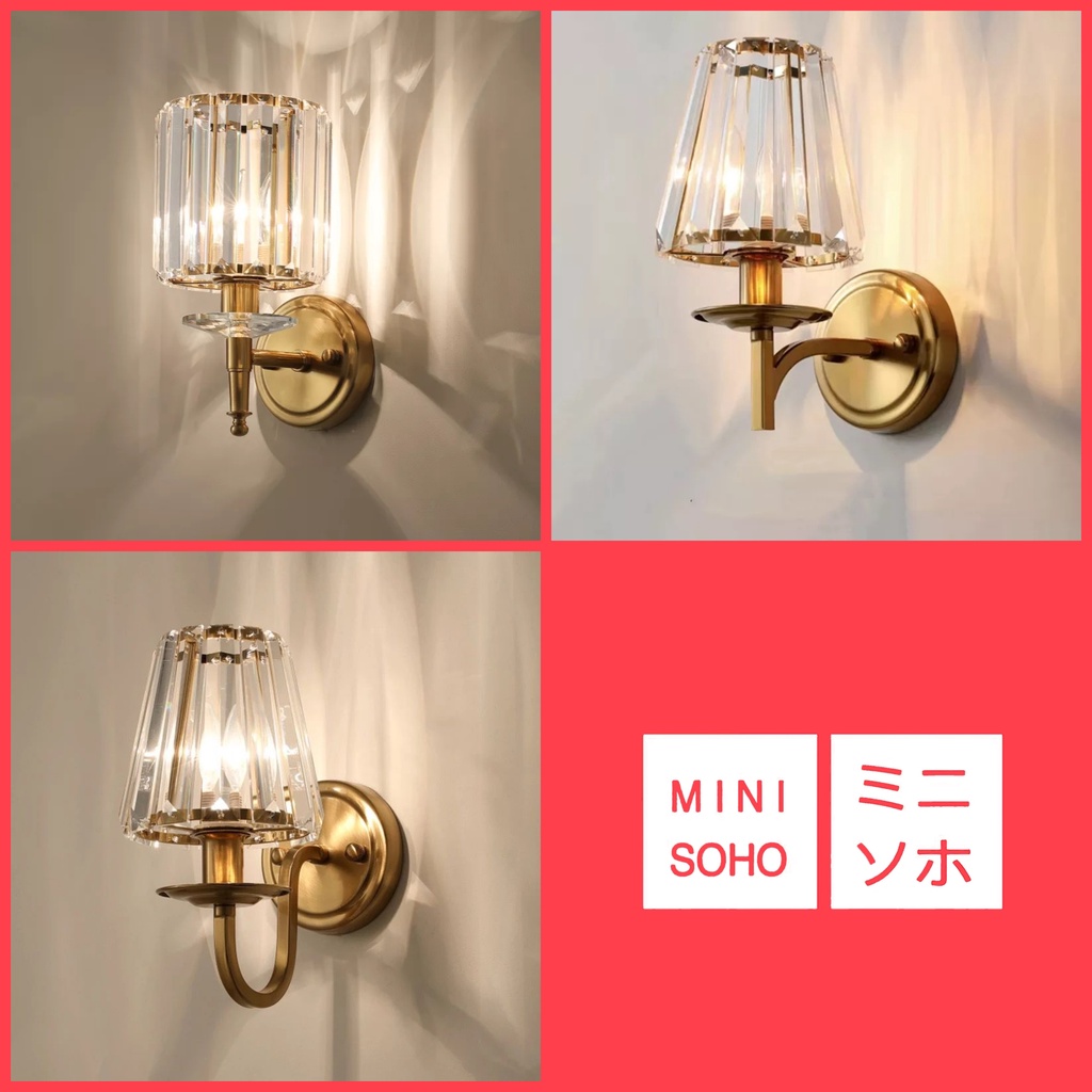 Lampu Dinding Hias Sconce Crystal Minimalis Modern Industrial