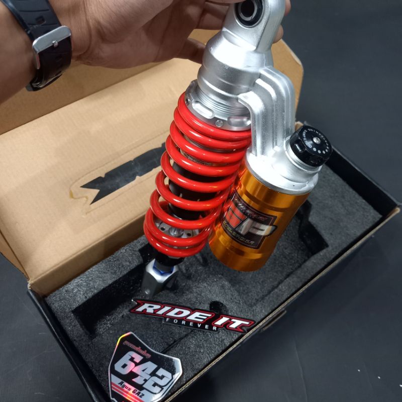 Shockbreaker Shock Tabung Matic Copy ktc Ride IT GP 2000 ukuran 310mm merah Mio Beat