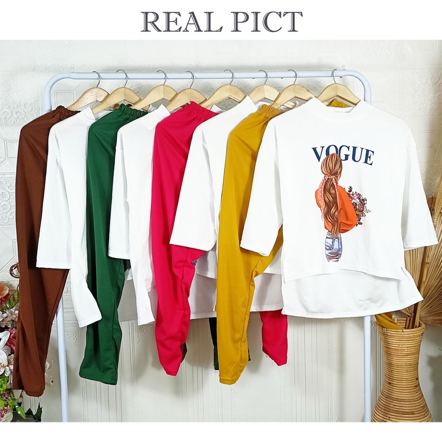SETELAN HAWEEN VIRAL BAJU PUTIH WANITA CANTIK DAN CELANA PANJANG BASIC CARLINA FASHION