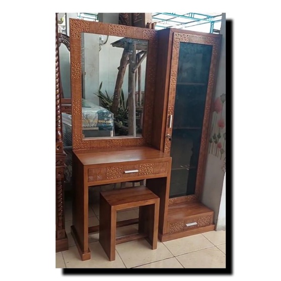 Jual MEJA RIAS MINIMALIS TOALET TOLET KAYU JATI MODEL LEMARI | Shopee