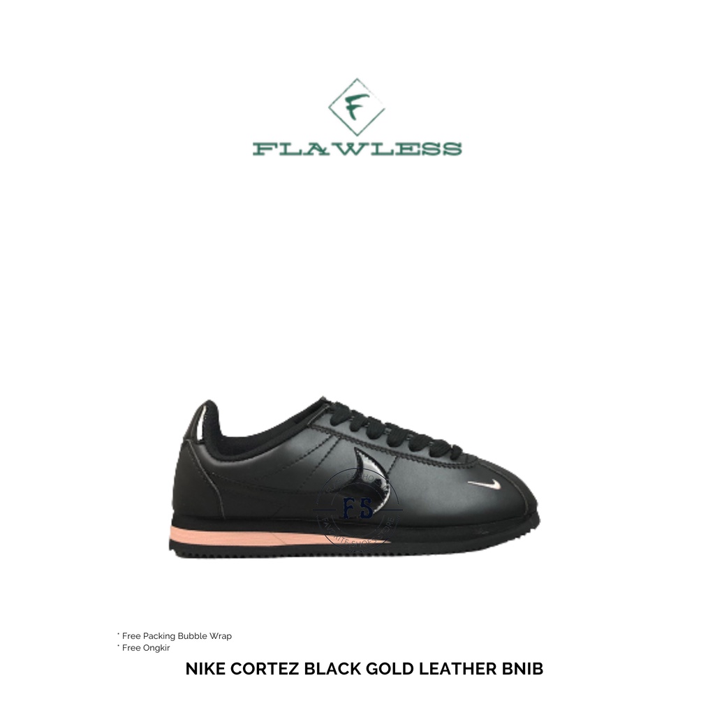 NIKE CORTEZ BLACK GOLD LEATHER BNIB