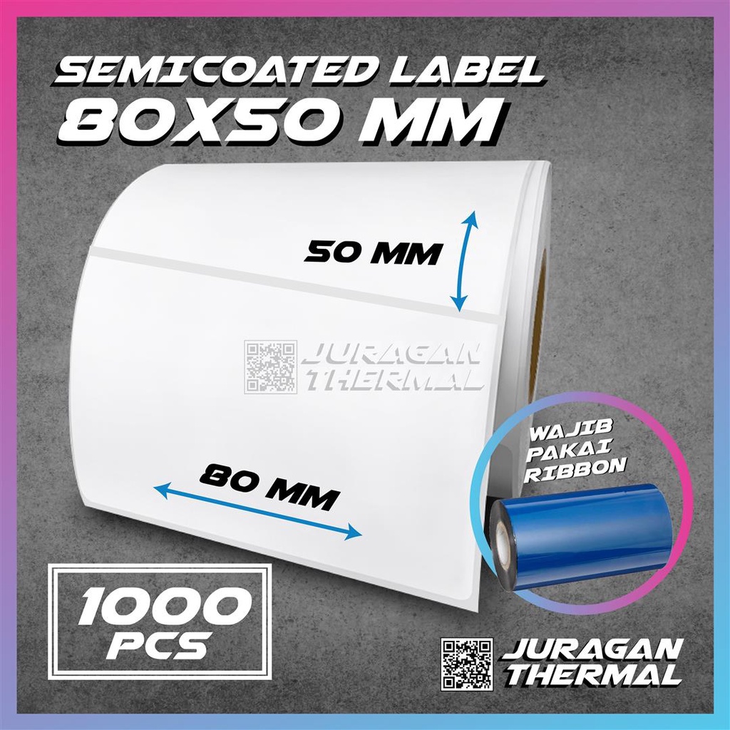 

Label Stiker Barcode 80 X 50 Kertas Sticker Label Semicoated 80x50 mm