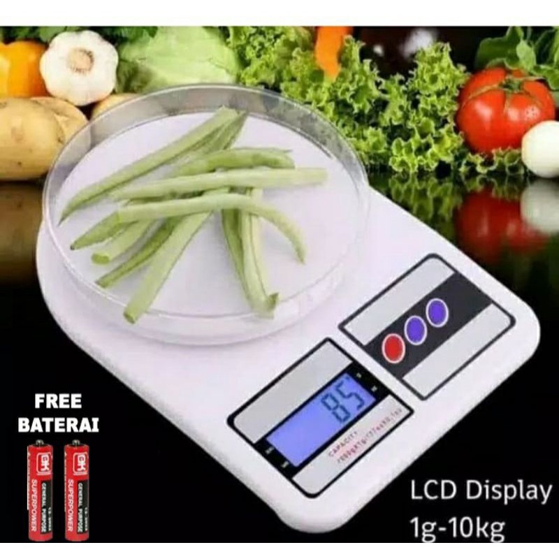 Timbangan Dapur Digital SF400 10kg FREE BARERAI Kichen Scale SF 400 Timbangan Kue Tepung