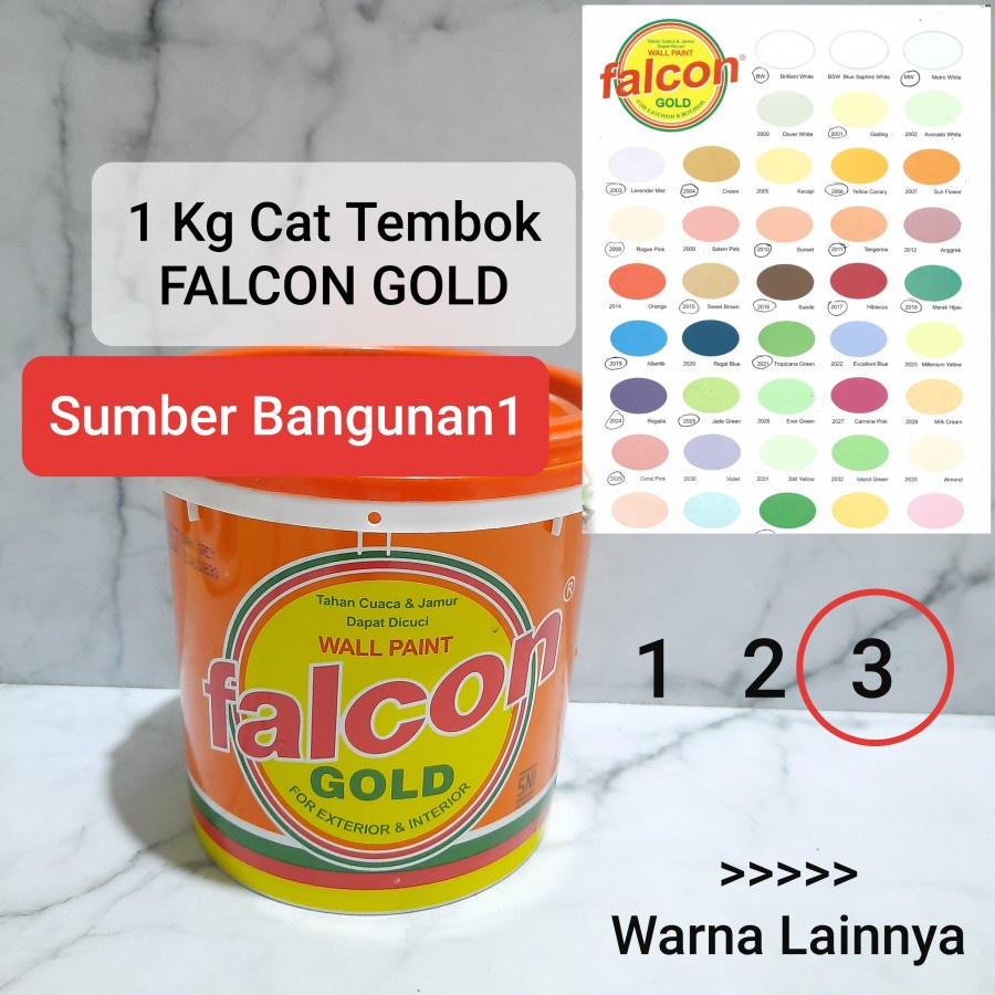 Cat tembok FALCON GOLD 1kg cat dinding triplek kecil 1 kg