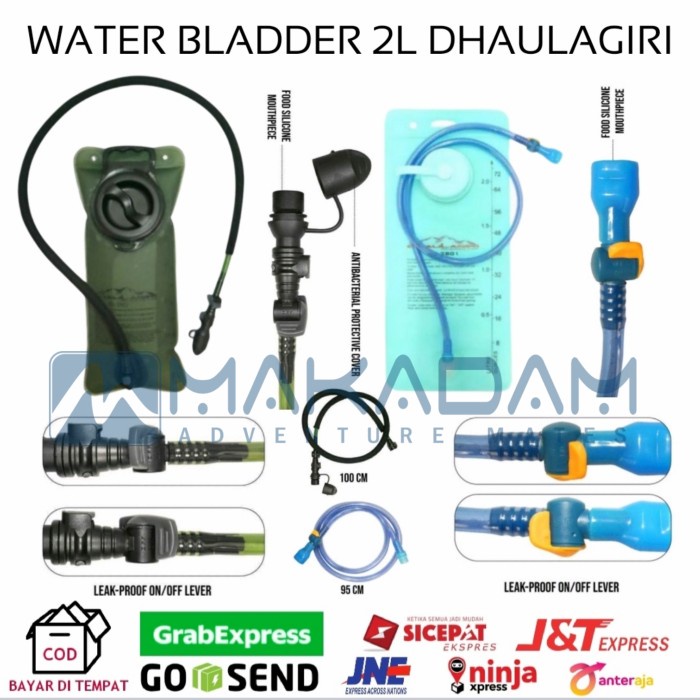 water bladder hydrobag kantung air dhaulagiri 2 liter - Biru