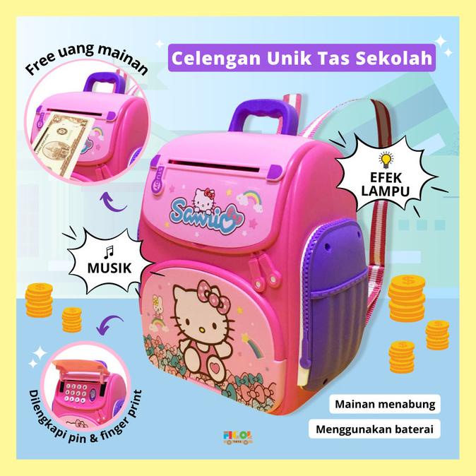 Mainan Menabung Anak Celengan Tas Unik Musik Lampu