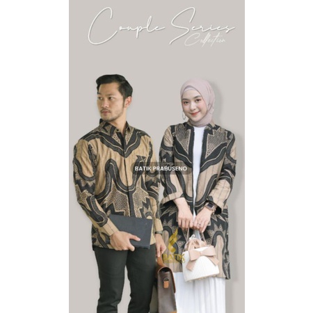 Turida Couple Set Kemeja Dan Tunik Batik Prabuseno Atasan Baju Wanita Pria Seragam Kantor Kondangan 