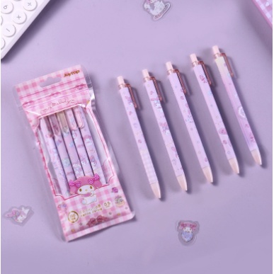 MINISO x SANRIO ( GELPENS ) Cinamoroll My Melody 5pcs black gelpens -  (Kode 95C05))