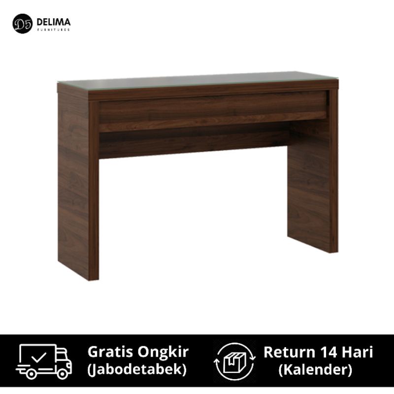 Meja Belajar Meja Kerja Minimalis dengan kaca tempered 120cm
