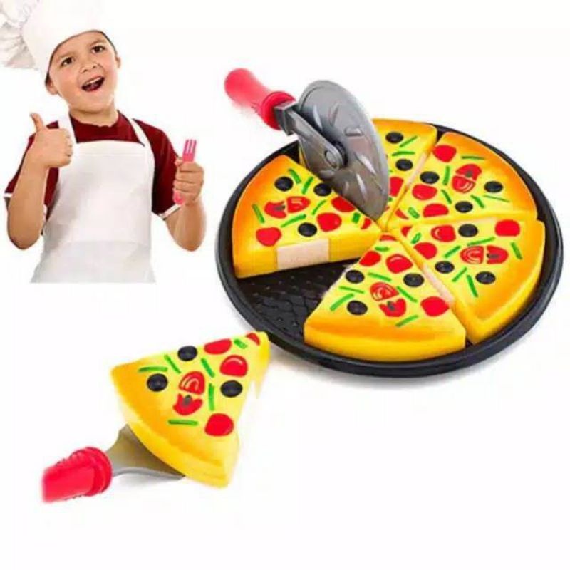 Mainan Masak Set Fast Food Pizza / Mainan Pizza Piring / Mainan Pizza Food