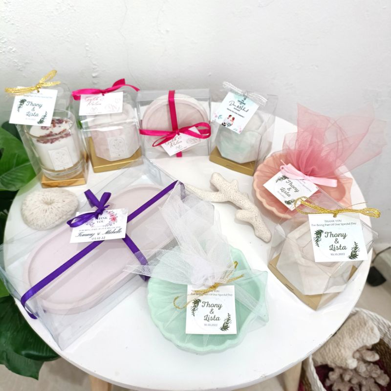 [ Minimal Order 50 pcs ] Souvenir Mika Tile Aesthetic Natural Candle Lilin Aromaterapi / Coaster Ouv