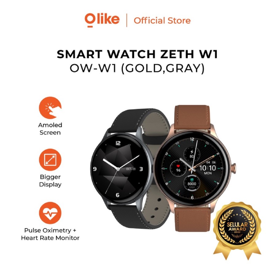 OLIKE OW-W1 Smartwatch Blood Oxygen Monitor ZETH W1 - GARANSI RESMI