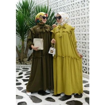 BISA COD AZKIYAHIJAB29 HUMAIRA DRESS GAMIS PESTA KONDANGAN SYARI MEWAH ELEGAN POLOS BABYDOLL UMPAK M