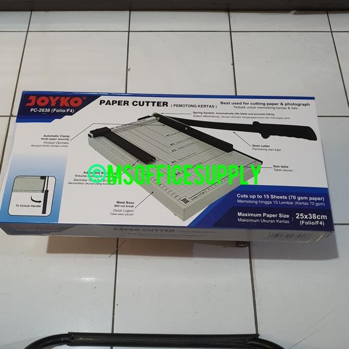 

Pemotong Kertas Paper Cutter F4 Folio Joyko Letter 25X38 Cm Pc 2638
